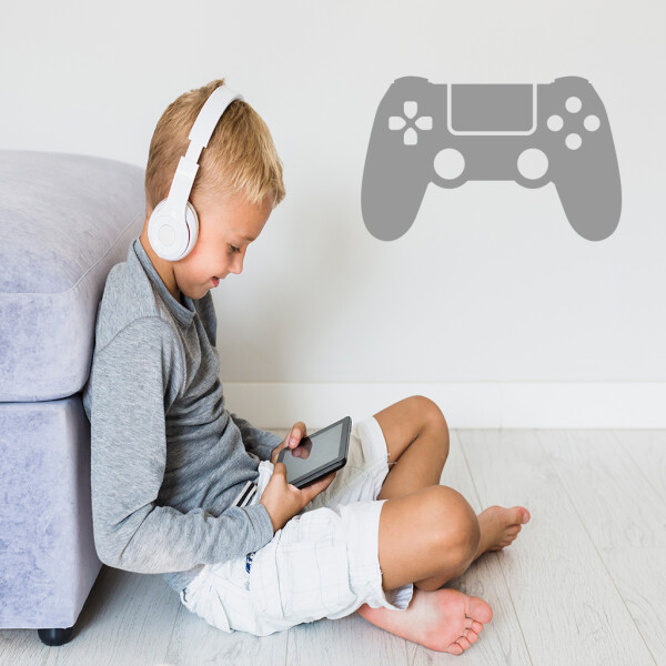 Veselá Stena Samolepka Ovládač na playstation Farba: šedá, Veľkosť: 40 x 26 cm