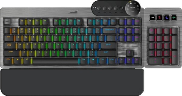 Mountain MOUNTAIN Everest Max Gaming Tastatur - MX Silent Red, ISO, DE-Layout, grau