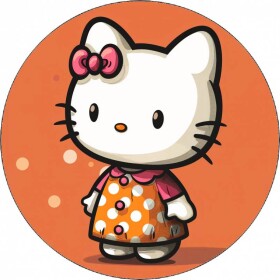 Jedlý papír Hello Kitty v oranžových šatách 19,5 cm - Pictu Hap - Pictu Hap
