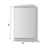 OLSEN SPA - Vrchný zrkadlová skrinka NICE s LED osvetlením - Rozmery skriniek - 40 × 64 × 15 cm OLNNIC40