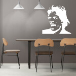 Veselá Stena Samolepka Mick Jagger Farba: šedá, Veľkosť: 60 x 60 cm