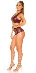 Sexy KouCla wetlook hot pants with zips BORDEAUX