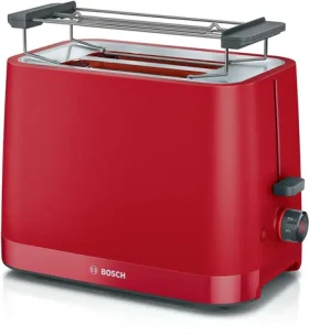 BOSCH TAT3M124 červená / Hriankovač / 950 W / 2 hrianky / rozmrazovanie / zásuvka na omrvinky (TAT3M124)