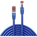 LINDY 47723 RJ45 sieťové káble, prepojovacie káble CAT 6 S/FTP 10.00 m modrá s ochranou 1 ks; 47723