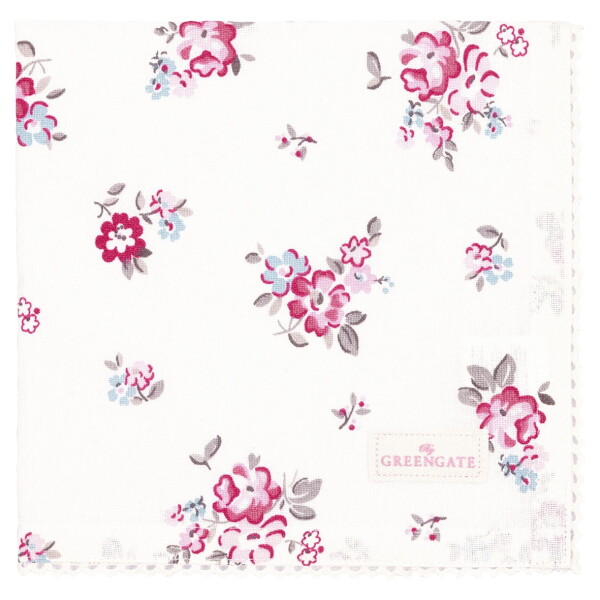 GREEN GATE Bavlnený obrúsok s čipkou Elba White