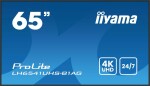 Iiyama LH6541UHS-B1AG signage display 163,8 cm (64.5") LCD 500 cd/m 4K Ultra HD Čierny 24/7