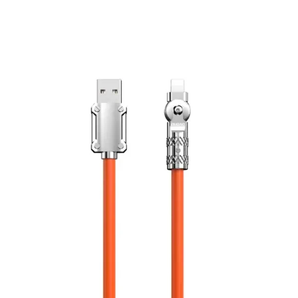 Dudao Dátový kábel L24AL / USB-A / Lightning uhlový kábel s otočením o 180 ° 30W / 1 m / oranžová (149816)
