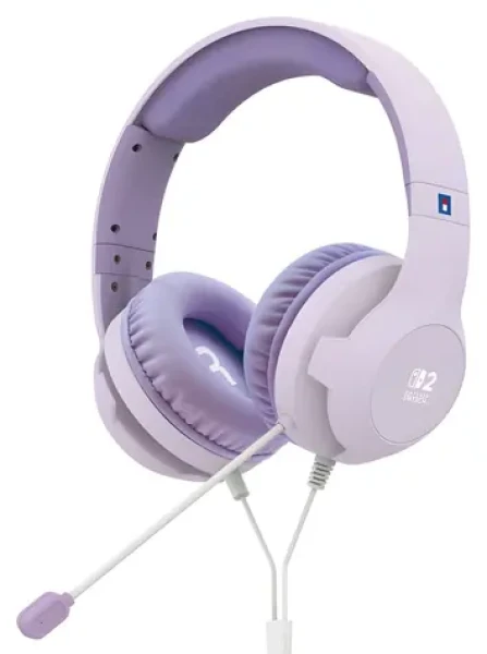 HORI Gaming Headset levanduľová / Herné slúchadlá s mikrofónom / pre Nintendo Switch 2 / 3.5mm jack (NSX-111E)