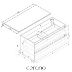 CERANO - Kúpeľňová skrinka Carole + doska pod umývadlo Navira Slim - 18 mm - betónovo šedá - 100x49,8x46 CER-8050BD82982