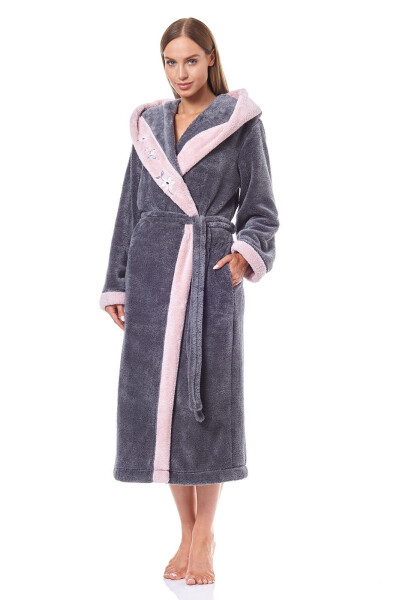 Dámsky župan L&L 9145 Hft long 5XL perla 5XL-173/128/130
