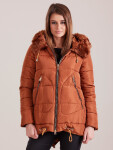 Dámska bunda Model YP-KR-bx4194.04P Light Brown - Yups s