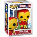 Funko POP! & Tee: Marvel- Holiday Iron Man (GITD) M