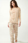 Vamp - Dámske pyžamo so zamatovým vrchným dielom 21092 - Vamp beige XL