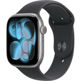 Apple Watch Series 11 GPS 46mm Vesmírne šedé hliníkové telo - Čierny športový remienok S/M / 140-190 mm (MEV04MP/A)
