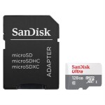 SanDisk Ultra microSDXC 128GB + adaptér / Class 10 / UHS-I U1 / 100MB / s / vhodné pre Full HD (SDSQUNR-128G-GN3MA)