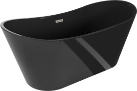 MEXEN/S - Montana vaňa voľne stojaca 170 x 80, čierna, sifón a prepad nikel kartáčovaná 52011708070-97