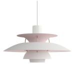 Louis Poulsen Závěsná lampa PH 5 White/Pale rose – výroční edice