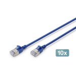 Digitus DK-1632-A-030S-B-10 RJ45 sieťové káble, prepojovacie káble CAT 6A 3 m modrá 1 ks; DK-1632-A-030S-B-10