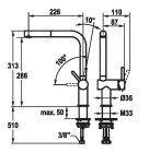 KWC Drezová batéria KWC Bevo E, 125351, Industrial Black 125351