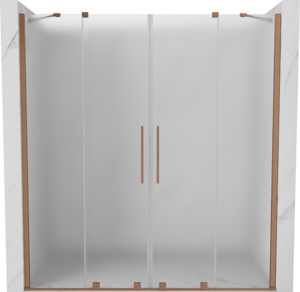 MEXEN/S - Velar Duo posuvné sprchové dvere 180, dekor, meď kartáčovaná 871-180-000-32-65