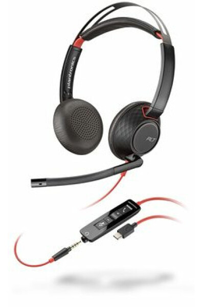 Plantronics BLACKWIRE C5220 čierna / Duo náhlavná súprava / USB amp; 3.5mm jack / 2.2 m (207576-01)