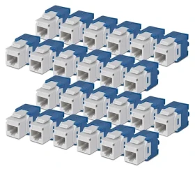 StarTech Keystone Jack CAT6 biela / Keystone Jack / RJ-45 / 180 ° / Bez náradia / PoE / 24 ks (C6KEYTL180WH24PK)