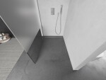 MEXEN/S - KIOTO Sprchová zástena WALK-IN 100x200 cm 8 mm, chróm, Transparent/matné sklo 800-100-101-01-35