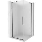 MEXEN/S - Velar L sprchovací kút, posuvné dvere 100 x 100, dekor, grafit kartáčovaná 871-100-100-33-66