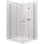 CERANO - Sprchovací kút Volpe Duo Ľ/P - 6 mm - chróm, transparentné sklo - 120x110x190 - zalamovacie CER-670669
