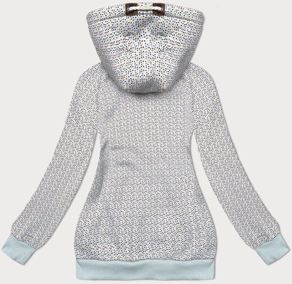 Biela mikina s kapucňou a malými srdiečkami (2316) odstíny bílé XL (42)