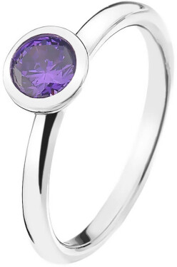 Hot Diamonds Strieborný prsteň Emozioni scintilla Violet Spirituality ER021 56 mm