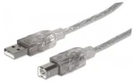 Manhattan Hi-Speed USB 2.0 kábel AB M/M / 3m / strieborný (340458-MA)