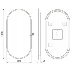 SAPHO - MINOX oválne zrkadlo s LED osvetlením 50x100cm MX250