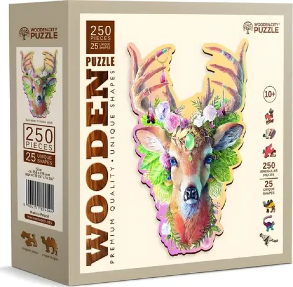 Wooden City Drevené puzzle Módny jeleň