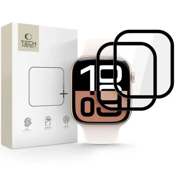 Tech-Protect Glass Flex+ pre Apple Watch 10 42mm čierna / Ochranné sklo / Hybridné / 2 ks