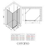 CERANO - Sprchovací kút Marino L/P - 6 mm - chróm, transparentné sklo - 110x80x190 - pántový CER-422787