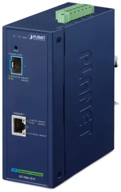 Planet IXT-900-1X1T / Priemyselný konvertor / 10GBase-T / SFP+ 10GBase-X / IP40 / -40~75°C / dual power / SNMP (IXT-900-1X1T)