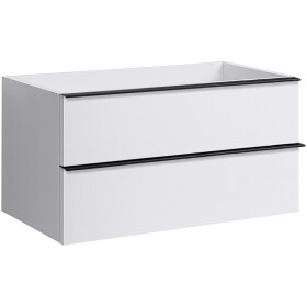 CERANO - Kúpeľňová skrinka pod umývadlo s úchytkou Velora - biela matná, čierna úchytka - 79x53x46,5 CER-664903