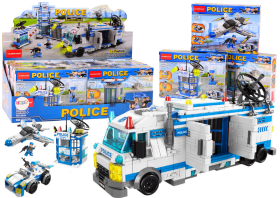 Mamido Policajná loď, lietadlo, vrtuľník, stavebné kocky, modrý mix