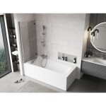 MEXEN - MIST vaňová zástena 130x150 cm 6mm 2-s, chróm, číra, ľavá 8A9-130-002-01-00-L