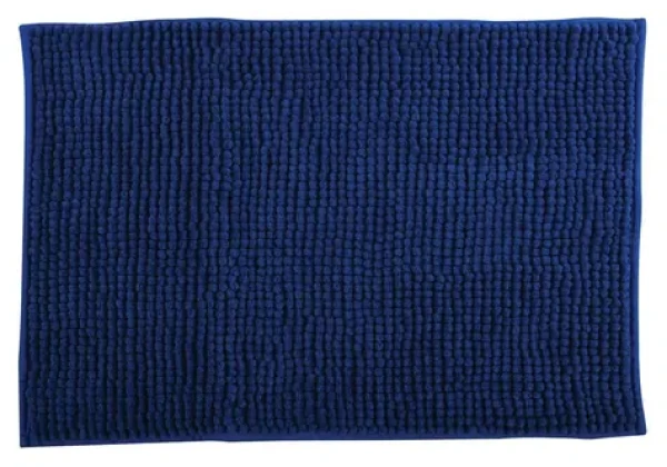 MSV Kúpeľňová predložka CHENILLE tmavo modrá / mikrovlákno / protišmyková / 40 x 60 cm