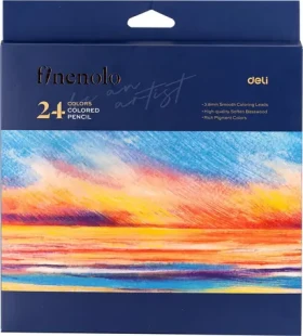 Finenolo Pastelky 24 ks / Šesťhranné drevené / Tuha 3,8 mm / Vopred orezané (EC131-24)