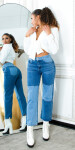 Trendy Patchwork Look Boyfriend Jeans denimblue