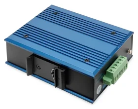 Digitus Switch Ind. 4- Port PoE SFP čierna/modrá / Switch / Nespravovaný / 10/100 / PoE+ 4x30W / DIN lišta (DN-651131)