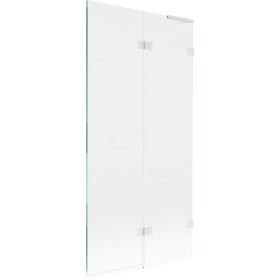 MEXEN/S - Lunar L vaňová zástena 2-krídlová pravá 90 x 150, transparent, biela 897L-090-100-20-00-P