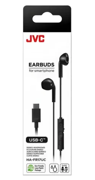JVC HA-FR17UC čierna / Slúchadlá do uší / USB-C / mikrofón / IPX2 (HAF-R17UCB-U)