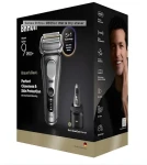 Braun Series 9 Pro+ 9655cc šedá WetDry / Holiaci strojček / Pánsky / Planžetový / 60 min prevádzka / Rýchlonabíjanie (554374)