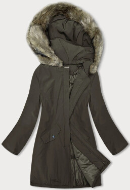 Dámska zimná bunda khaki (M-R45) odstíny zelené 3XL