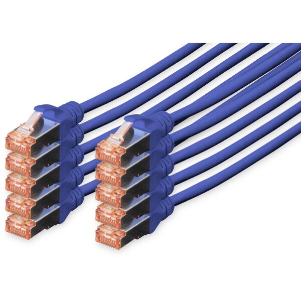 Digitus DK-1644-010-B-10 sieťový kábel Cat6 S/FTP (S-STP) 1 m modrá 10 ks (DK-1644-010-B-10)