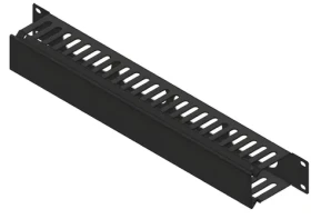 Lanview 19" posuvný kryt organizéra káblov čierna / Organizér káblov / 1U / oceľ / 24 vývodov (RAO400BL-24)